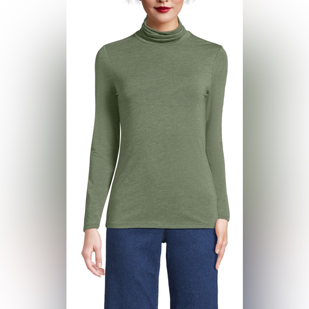 Classic Olive Green Turtleneck Slim-Fit Sweater